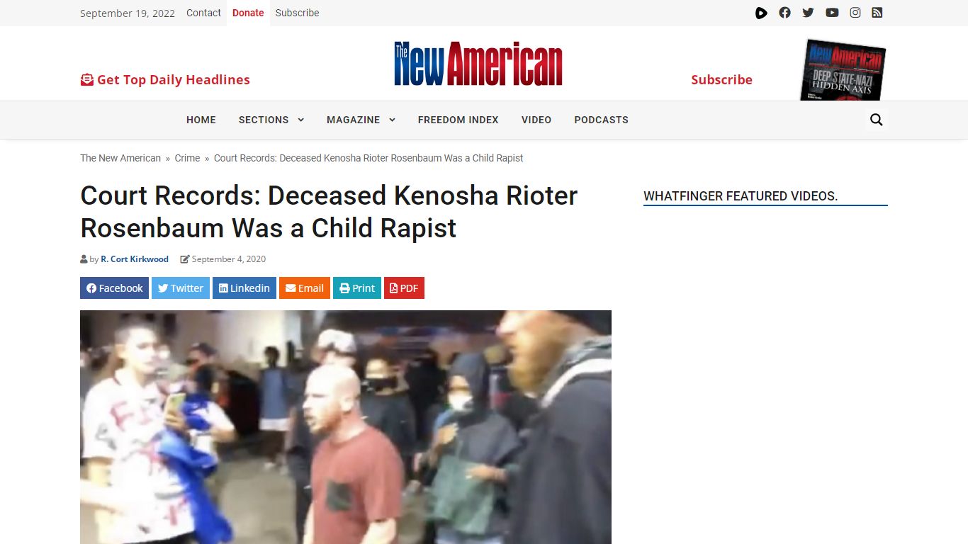 Court Records: Deceased Kenosha Rioter Rosenbaum Was a Child Rapist ...